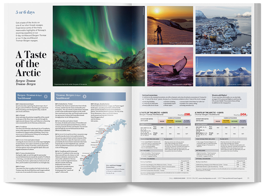 Hurtigruten Winter Brochure Design 2